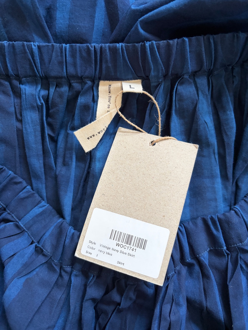 World Of Crow Stripe Skirt In Indigo Blue Size L — image 3 of 4